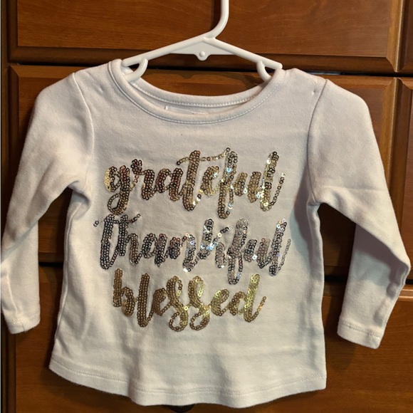 Mud Pie White and Gold sequined embroidered top Christmas or Thanksgiving - Picture 1 of 4